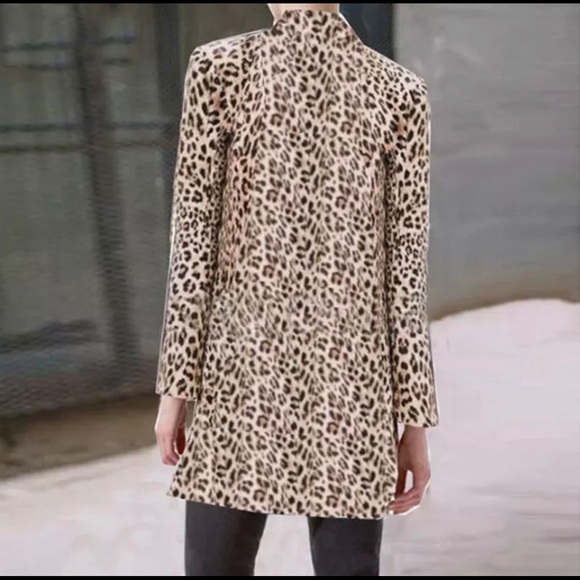 Stylish, Leopard Print, Long Jacket - Picture 3 of 8